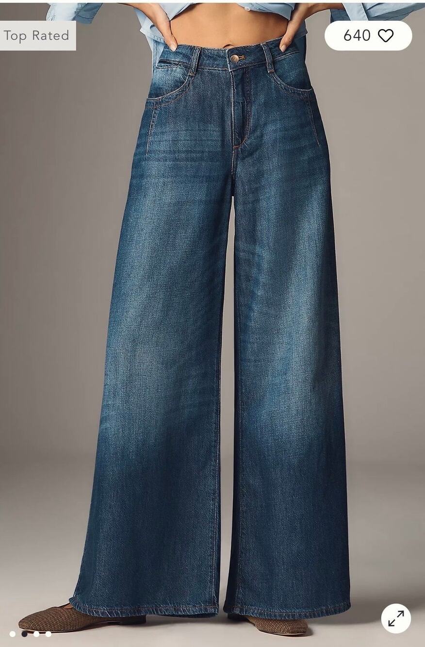 Pilcro High-Rise Wide-Leg Trouser Jeans Size 34